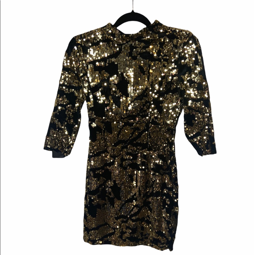 Zara sequin keyhole back mini dress - Picture 4 of 7